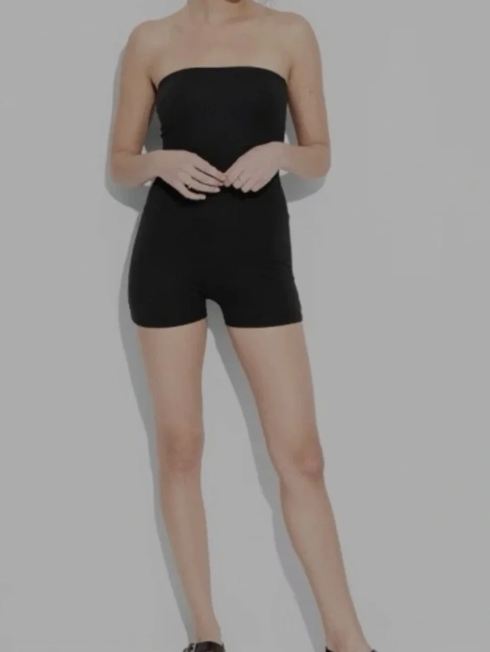 Wild Fable Women's Black Butter Bliss Strapless Form Fitting Romper Size XXL